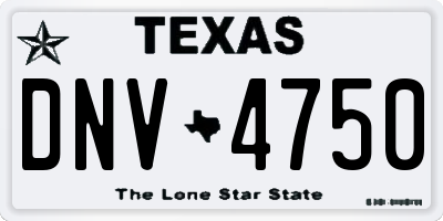 TX license plate DNV4750