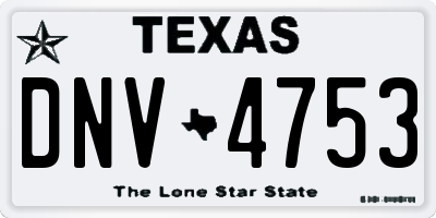 TX license plate DNV4753