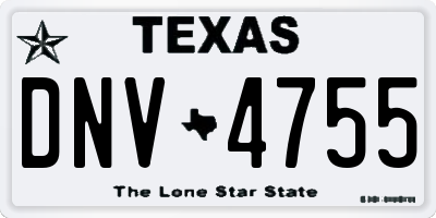 TX license plate DNV4755