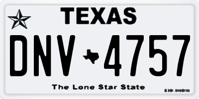 TX license plate DNV4757
