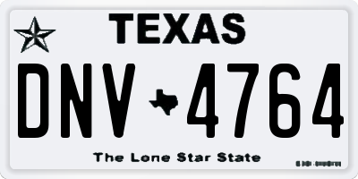 TX license plate DNV4764