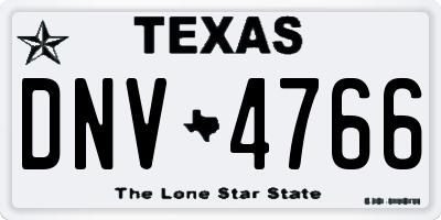 TX license plate DNV4766