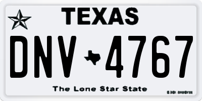 TX license plate DNV4767