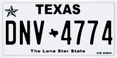 TX license plate DNV4774