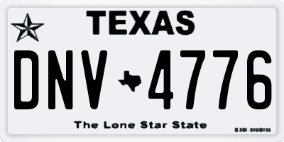 TX license plate DNV4776