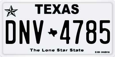 TX license plate DNV4785