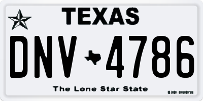 TX license plate DNV4786