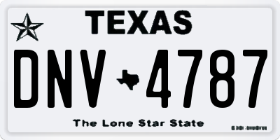 TX license plate DNV4787