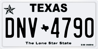 TX license plate DNV4790
