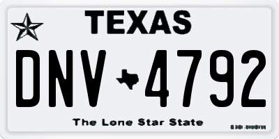 TX license plate DNV4792