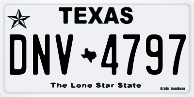 TX license plate DNV4797