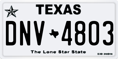 TX license plate DNV4803