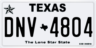 TX license plate DNV4804