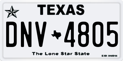 TX license plate DNV4805