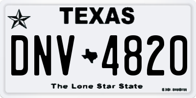 TX license plate DNV4820