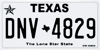 TX license plate DNV4829