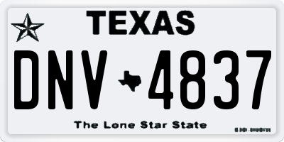 TX license plate DNV4837