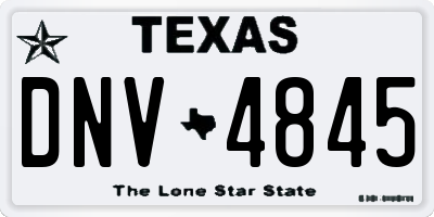 TX license plate DNV4845