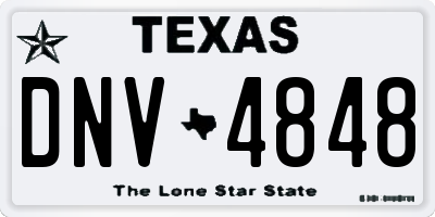 TX license plate DNV4848