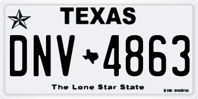 TX license plate DNV4863