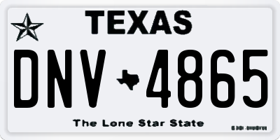 TX license plate DNV4865