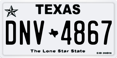TX license plate DNV4867