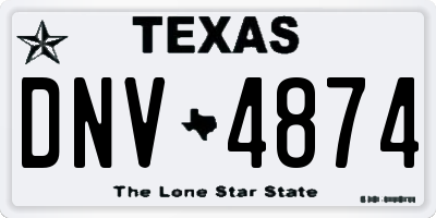 TX license plate DNV4874