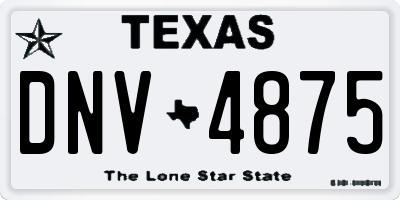 TX license plate DNV4875