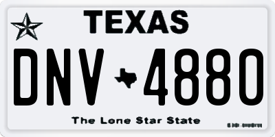 TX license plate DNV4880