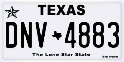 TX license plate DNV4883