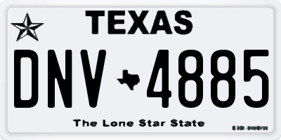 TX license plate DNV4885