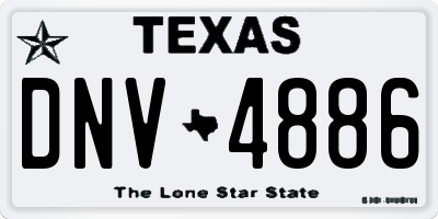 TX license plate DNV4886