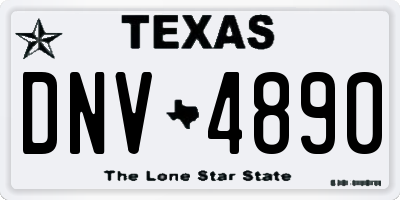 TX license plate DNV4890
