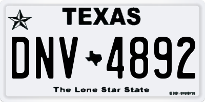 TX license plate DNV4892