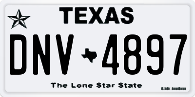 TX license plate DNV4897