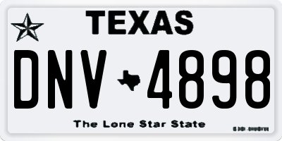 TX license plate DNV4898