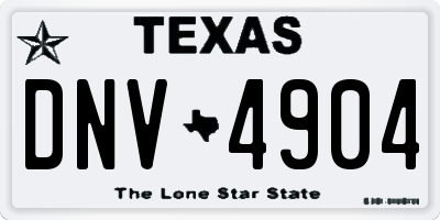 TX license plate DNV4904