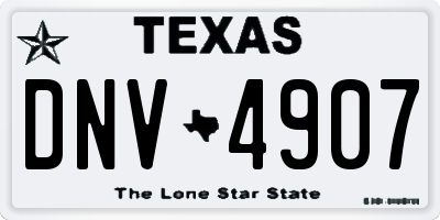 TX license plate DNV4907