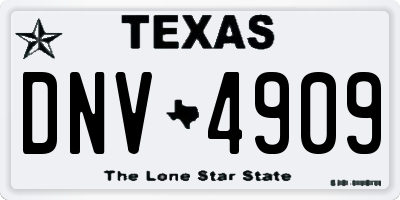 TX license plate DNV4909