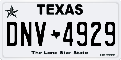 TX license plate DNV4929