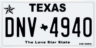 TX license plate DNV4940