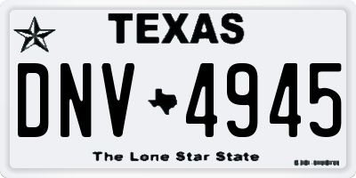 TX license plate DNV4945