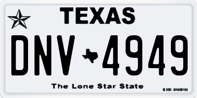 TX license plate DNV4949