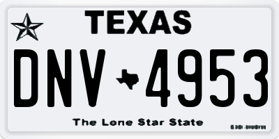 TX license plate DNV4953