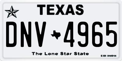 TX license plate DNV4965