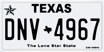 TX license plate DNV4967