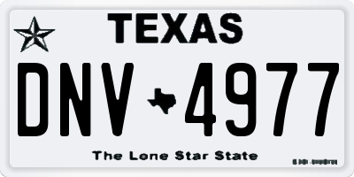 TX license plate DNV4977