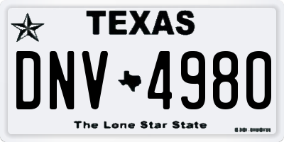 TX license plate DNV4980