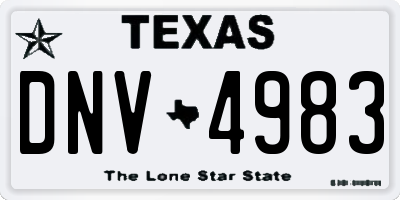 TX license plate DNV4983