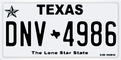 TX license plate DNV4986
